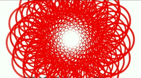 Spin circle ring wire swirl chain tunnel,flower coil pattern background. Video stock 6884709
