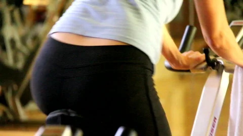 Spin Class women 3 Stock Footage