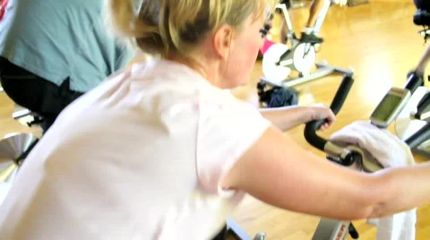 Spin Class Women 9 Stock Footage 754099