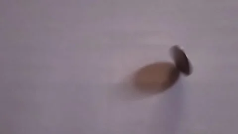 Spin a coin on a white background Stock Footage 145299274