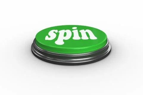 Spin on digitally generated green push button Stock Illustration