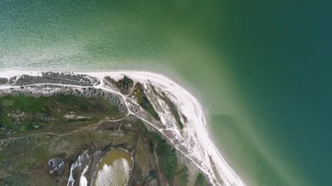 Spin down over the sea coast Stock Footage 95991813
