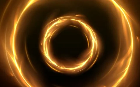 Spin fire rings with glowing flame and sparks. Stock Illustration