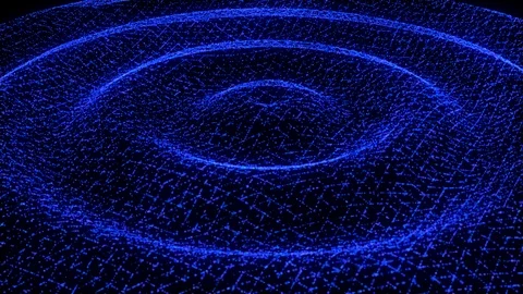 Spin Flow Blue Circle Landscape Background Stock Footage 98043460