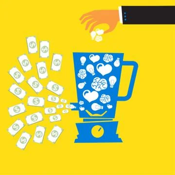 Spin machine for idea to money and success Stock Illustration