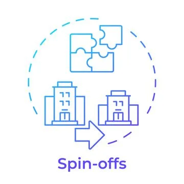 Spin offs blue gradient concept icon Stock Illustration