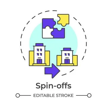 Spin offs multi color concept icon Stock Illustration