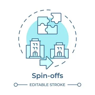 Spin offs soft blue concept icon Stock Illustration