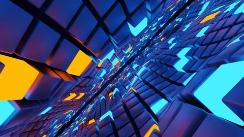 Spin Rotate Square Cube Block Waves Seamless Endless Loop Animation Stock Footage 340240976