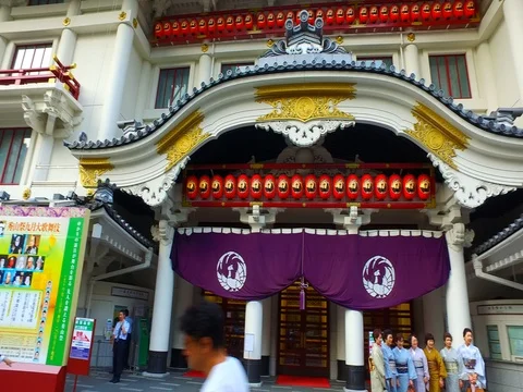 Spin shot of Kabukiza Stock Footage 80080674