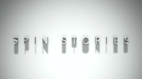 Spin stories 3D title animation white text on a white background Stock Footage 299749757