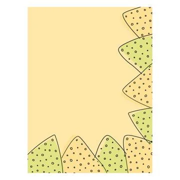 Spinach and corn Nachos rectangular frame border with copy space. Leaflet or Stock Illustration