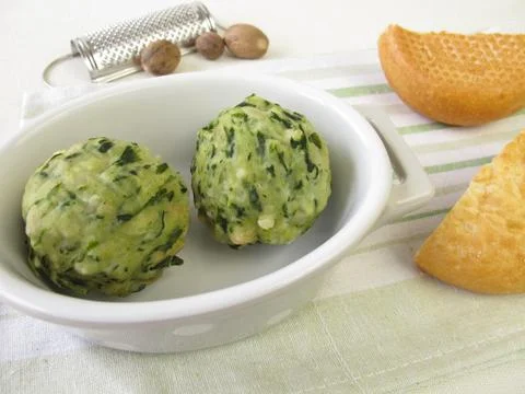 Spinach bread dumplings Foto stock