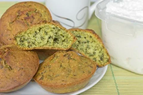 Spinach cake Stock Photos