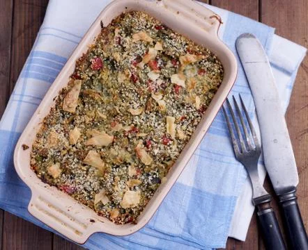 Spinach casserole Stock Photos