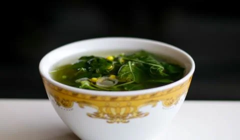 Spinach Clear Soup Stock Photos