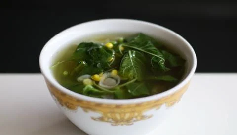 Spinach Clear Soup Stock Photos