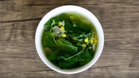 Spinach Clear Soup Stock Photos