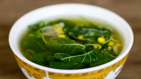 Spinach Clear Soup Stock Photos