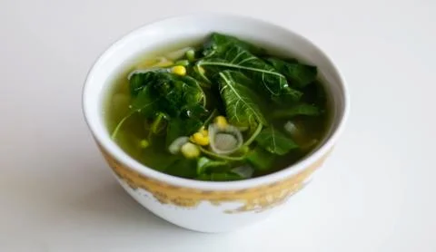 Spinach Clear Soup Stock Photos