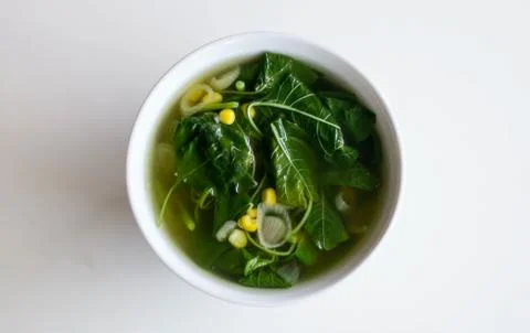 Spinach Clear Soup Stock Photos