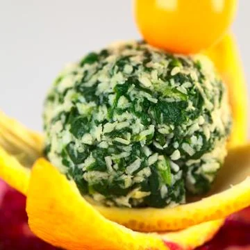 Spinach coconut ball Stock Photos