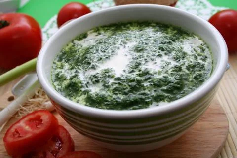 Spinach with cream Stock Photos