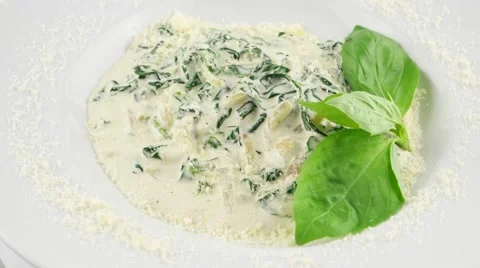 Spinach in a creamy sauce Stock Footage 58515437