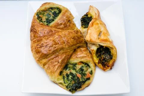 Spinach croissant Stock Photos