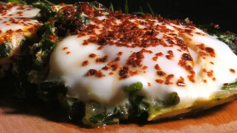 Spinach with Eggs 3 Stock Footage 104900982
