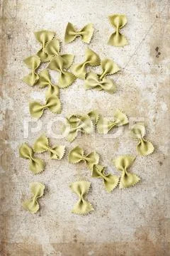 Spinach Farfalle On Metal Surface
