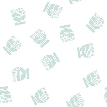 Spinach granules glyph vector seamless pattern Stock Illustration