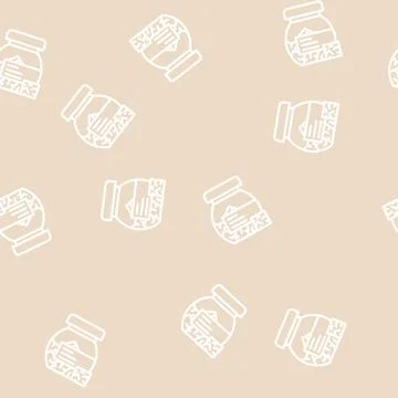 Spinach granules line vector seamless pattern Stock Illustration