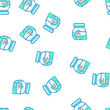 Spinach granules vector seamless pattern Stock Illustration