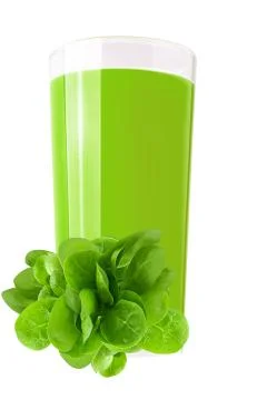 Spinach juice on white Stock Photos