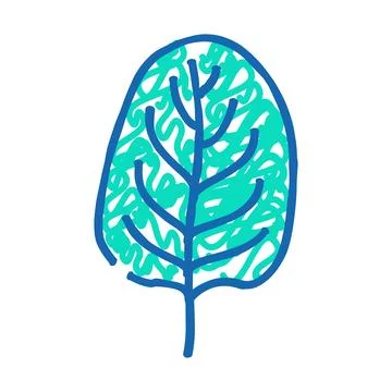 Spinach leaf icon doodle illustration Stock Illustration