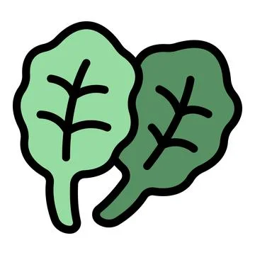 Spinach leaf icon vector flat Stock Illustration