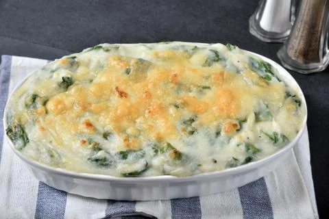 Spinach parmesan mashed potatoes Stock Photos