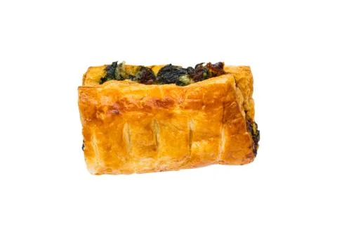Spinach pie on white background Stock Photos