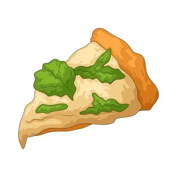 Spinach pizza illustration Stock Illustration