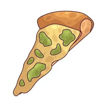 Spinach pizza illustration Stock Illustration