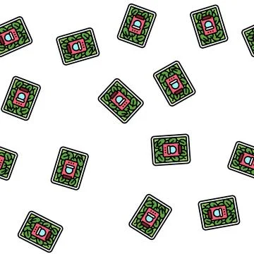 Spinach in plastic box vector seamless pattern Stock Illustration