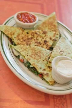 Spinach Quesadilla Stock Photos