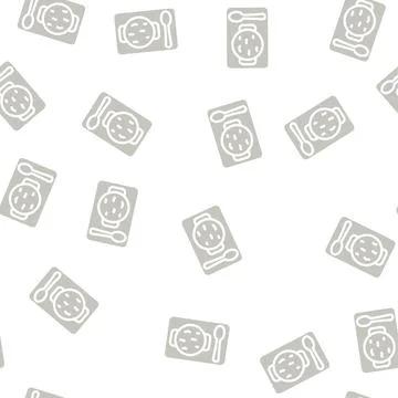 Spinach soup glyph vector seamless pattern Stock Illustration