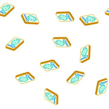 Spinach soup isometric icon seamless pattern Stock Illustration