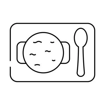 Spinach soup line icon vector illustration 스톡 일러스트
