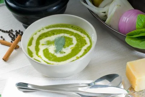 Spinach soup Foto stock
