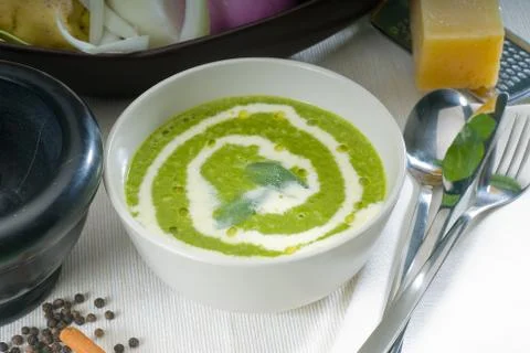Spinach soup Stock Photos