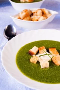 Spinach soup Stock Photos