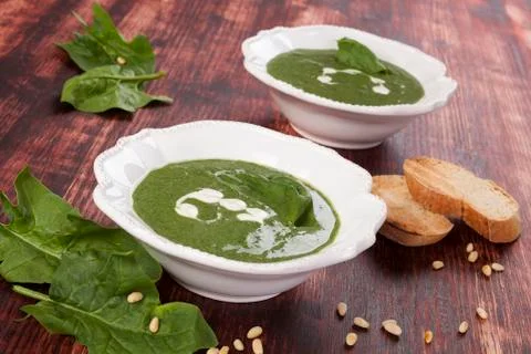 Spinach soup. Stock Photos